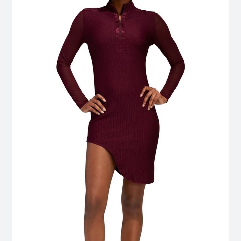 IVY PARK Red Asymmetrical Buttoned Shirt Dress